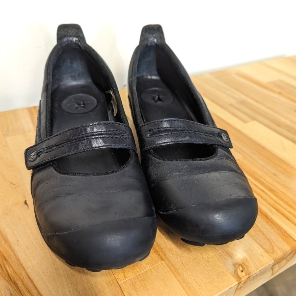 Merrell Black Mary Jane Flat Shoes Walking comfort Ballet 7 Plaza Bandeau Round
